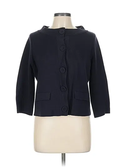 Pre-owned Ann Taylor Silk Cardigan Sweater In Blue