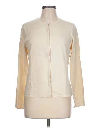 Pre-owned Ann Taylor Silk Cardigan Sweater In Ivory