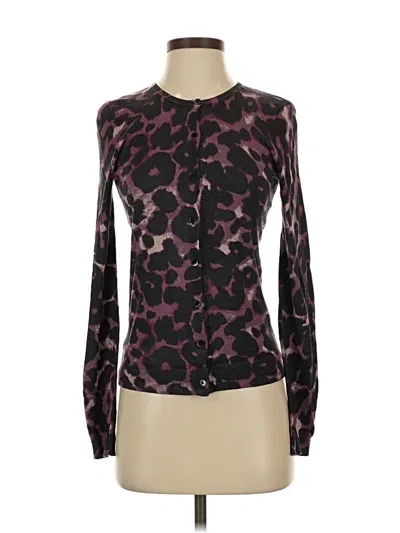 Pre-owned Ann Taylor Silk Cardigan Sweater In Purple
