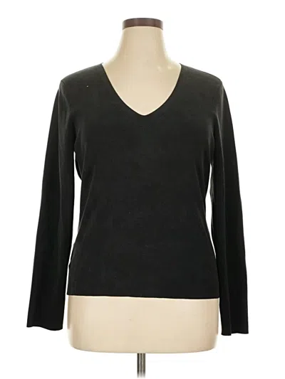 Pre-owned Ann Taylor Silk Pullover Sweater In Black