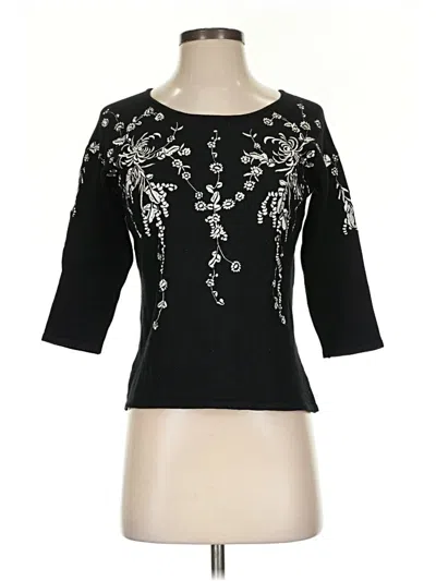 Pre-owned Ann Taylor Silk Pullover Sweater In Black