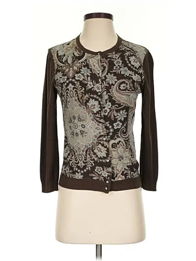 Pre-owned Ann Taylor Silk Pullover Sweater In Brown