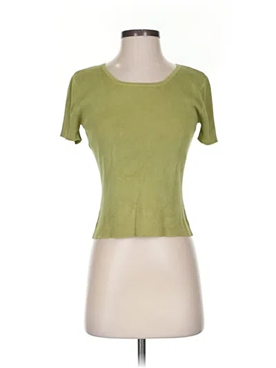 Pre-owned Ann Taylor Silk Pullover Sweater In Green