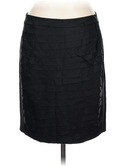Pre-owned Ann Taylor Silk Skirt In Black