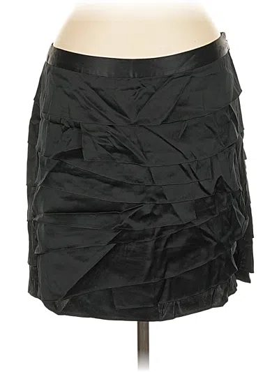 Pre-owned Ann Taylor Silk Skirt In Black