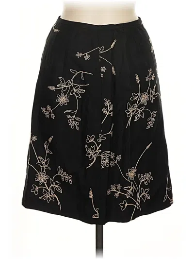 Pre-owned Ann Taylor Silk Skirt In Black