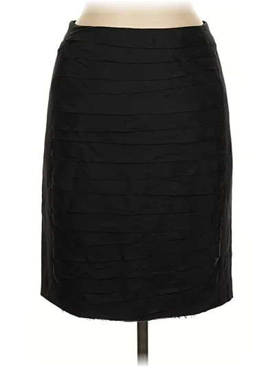 Pre-owned Ann Taylor Silk Skirt In Black