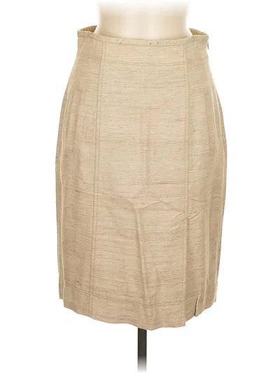 Pre-owned Ann Taylor Silk Skirt In Brown