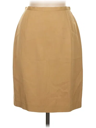 Pre-owned Ann Taylor Silk Skirt In Brown