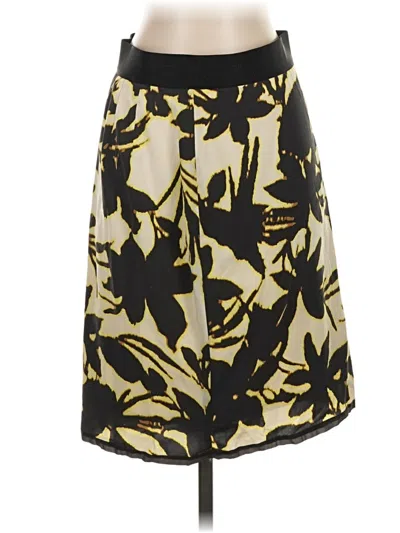 Pre-owned Ann Taylor Silk Skirt In Gold