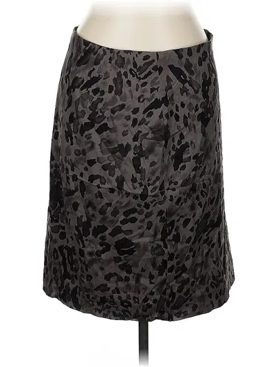 Pre-owned Ann Taylor Silk Skirt In Gray