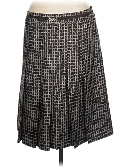 Pre-owned Ann Taylor Silk Skirt In Gray