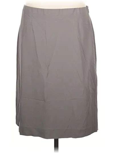 Pre-owned Ann Taylor Silk Skirt In Gray