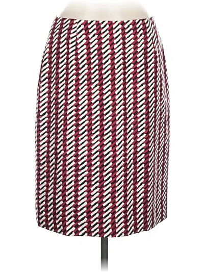 Pre-owned Ann Taylor Silk Skirt In Red
