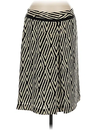 Pre-owned Ann Taylor Silk Skirt In Tan