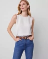 Ann Taylor Silky Crew Neck Shell Top In Tahini