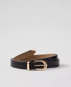 Ann Taylor Skinny Croco Patent Leather Belt In Black