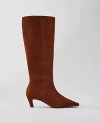 Ann Taylor Skinny Heel Suede Tall Boot In Brown