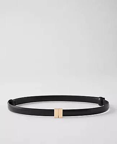 Ann Taylor Skinny Leather Belt In Black