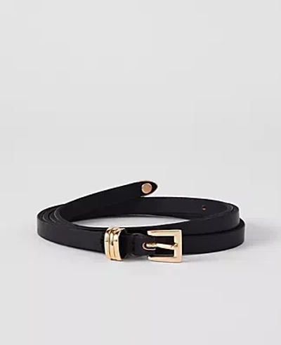 Ann Taylor Skinny Leather Belt In Black