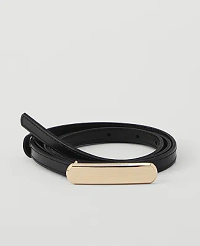 Ann Taylor Skinny Leather Belt In Black