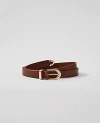 Ann Taylor Skinny Leather Belt In Brown