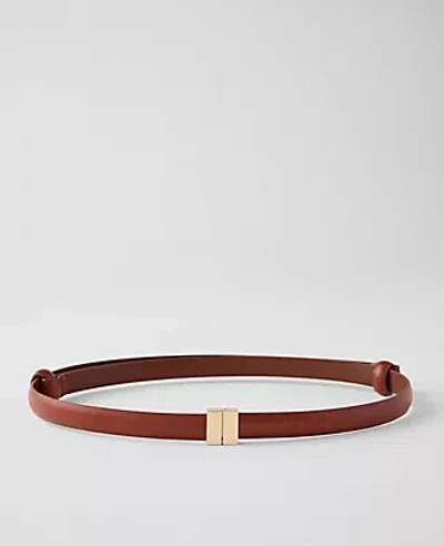 Ann Taylor Skinny Leather Belt In Brown