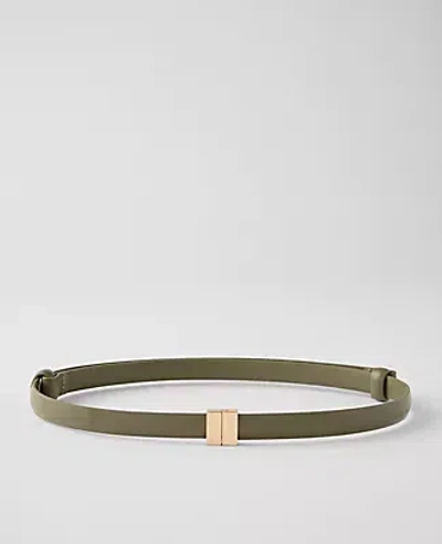 Ann Taylor Skinny Leather Belt In Green