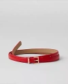 Ann Taylor Skinny Mini Buckle Leather Belt In Bright Cherry