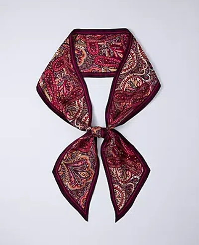 Ann Taylor Skinny Paisley Silk Scarf In Purple