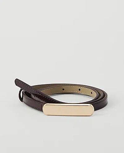 Ann Taylor Skinny Patent Belt In Oxblood
