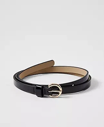 Ann Taylor Skinny Patent Leather Belt In Black