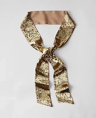 Ann Taylor Skinny Sequin Scarf In Gold