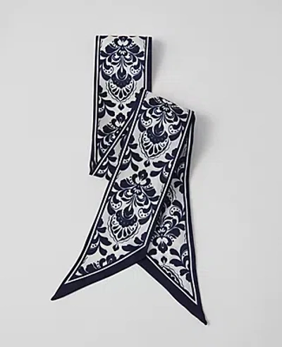 Ann Taylor Skinny Silk Scarf In Night Sky