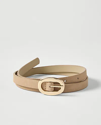 Ann Taylor Skinny Suede Belt In Sesame