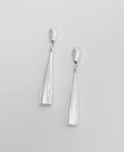 Ann Taylor Skinny Teardrop Drop Earrings In Silvertone