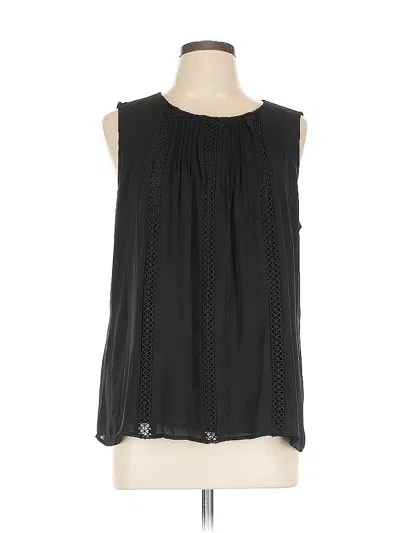 Pre-owned Ann Taylor Sleeveless Blouse In Black