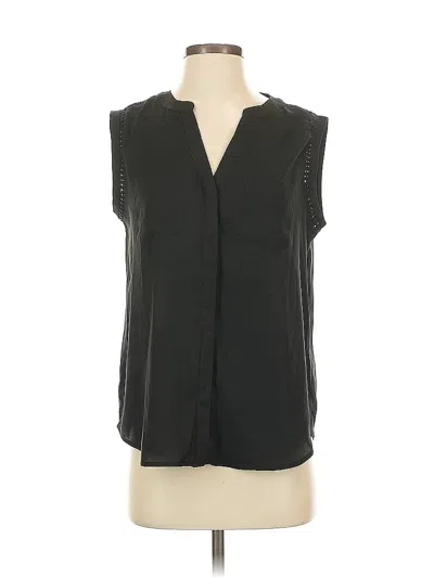 Pre-owned Ann Taylor Sleeveless Blouse In Black