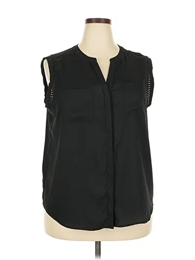 Pre-owned Ann Taylor Sleeveless Blouse In Black