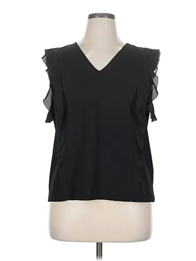 Pre-owned Ann Taylor Sleeveless Blouse In Black
