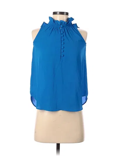 Pre-owned Ann Taylor Sleeveless Blouse In Blue