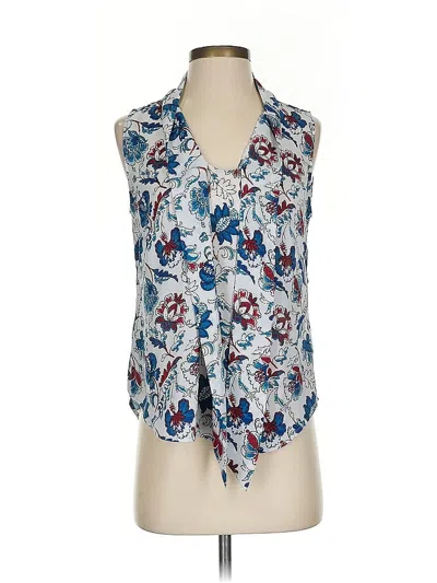 Pre-owned Ann Taylor Sleeveless Blouse In Blue