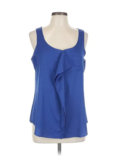 Pre-owned Ann Taylor Sleeveless Blouse In Blue