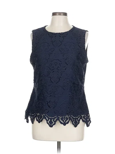 Pre-owned Ann Taylor Sleeveless Blouse In Blue
