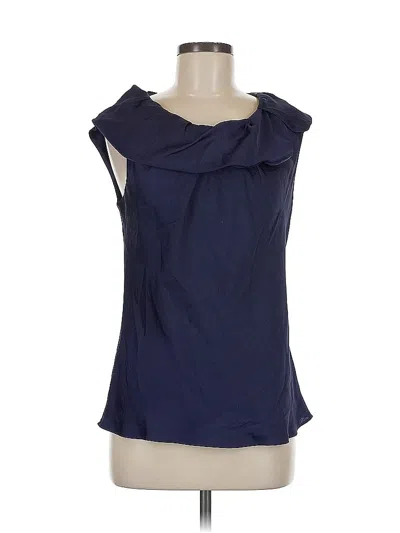 Pre-owned Ann Taylor Sleeveless Blouse In Blue