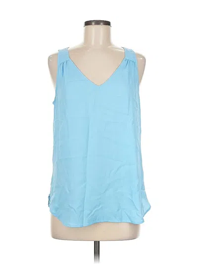 Pre-owned Ann Taylor Sleeveless Blouse In Blue