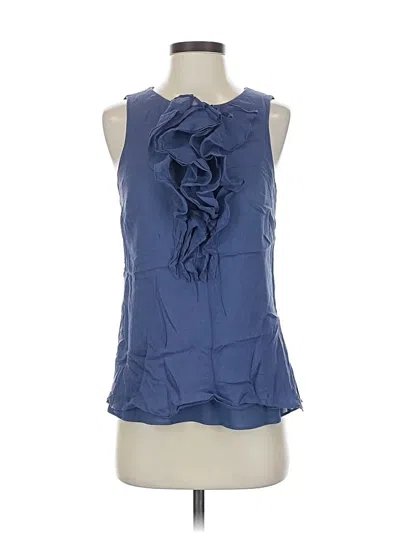 Pre-owned Ann Taylor Sleeveless Blouse In Blue