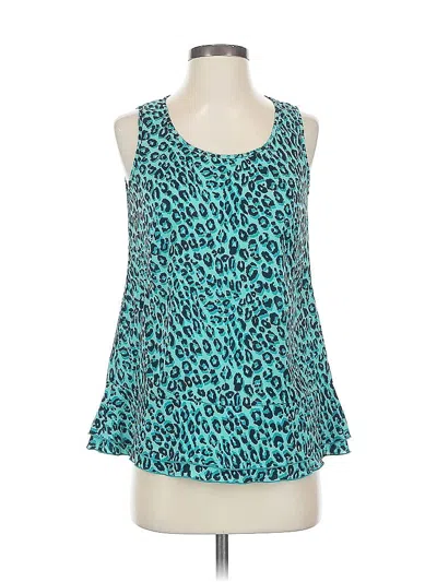 Pre-owned Ann Taylor Sleeveless Blouse In Blue