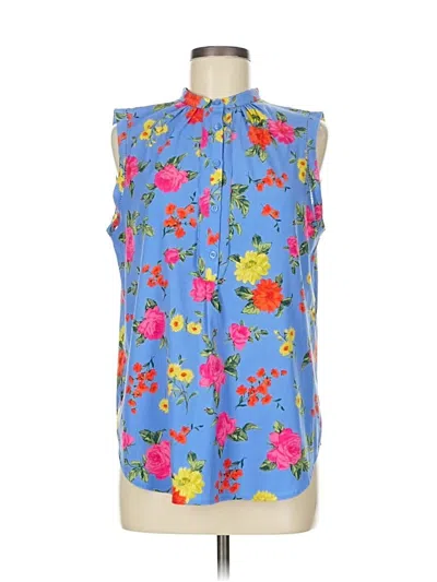 Pre-owned Ann Taylor Sleeveless Blouse In Blue