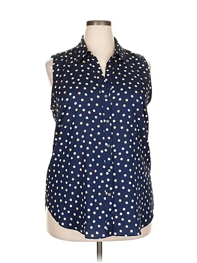 Pre-owned Ann Taylor Sleeveless Blouse In Blue